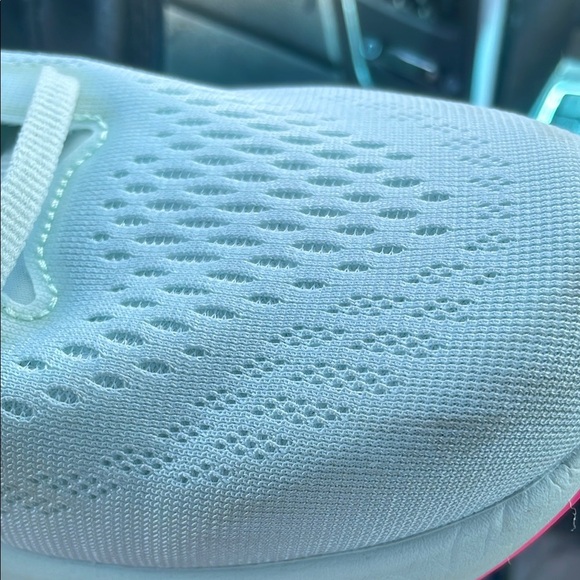 Asics Green and Pink Athletic Shoes with Breathable Knit - Picture 5 of 7